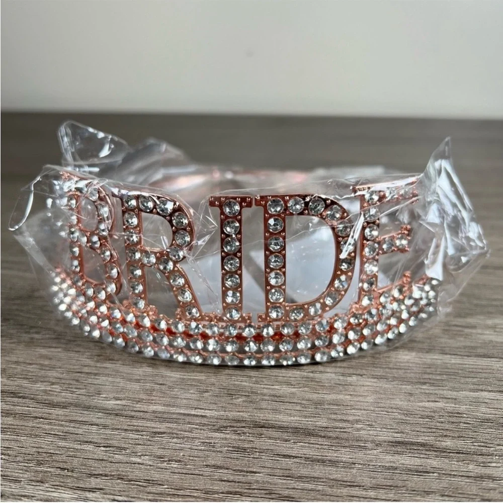 Bridal Shower Bachelorette Party Bride Celebration Tiara Sash Pin Veil Bundle